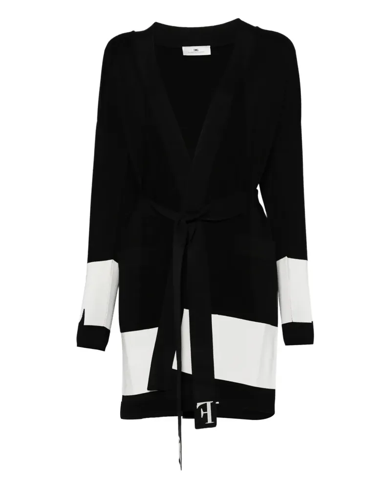 Elisabetta Franchi Cardigan mit gestreiftem Einsatz - Schwarz Schwarz