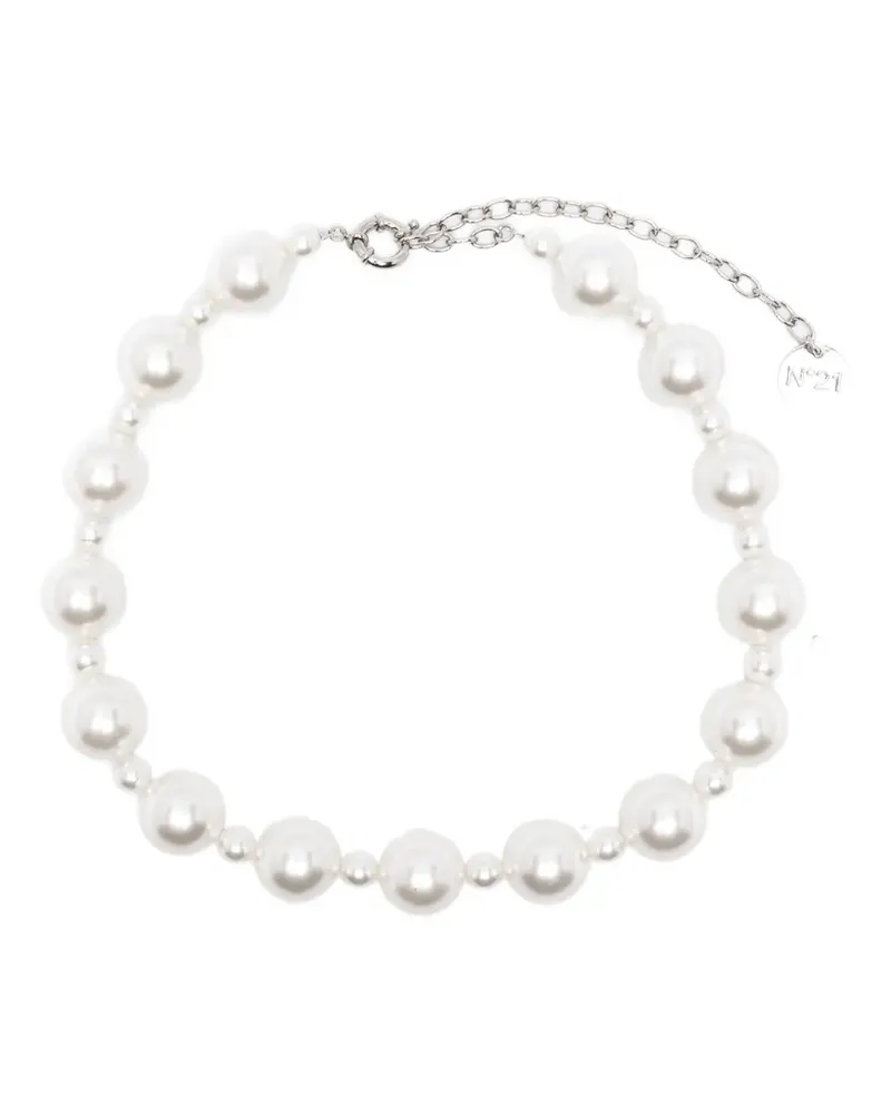 N° 21 faux-pearl necklace - Silber Silber