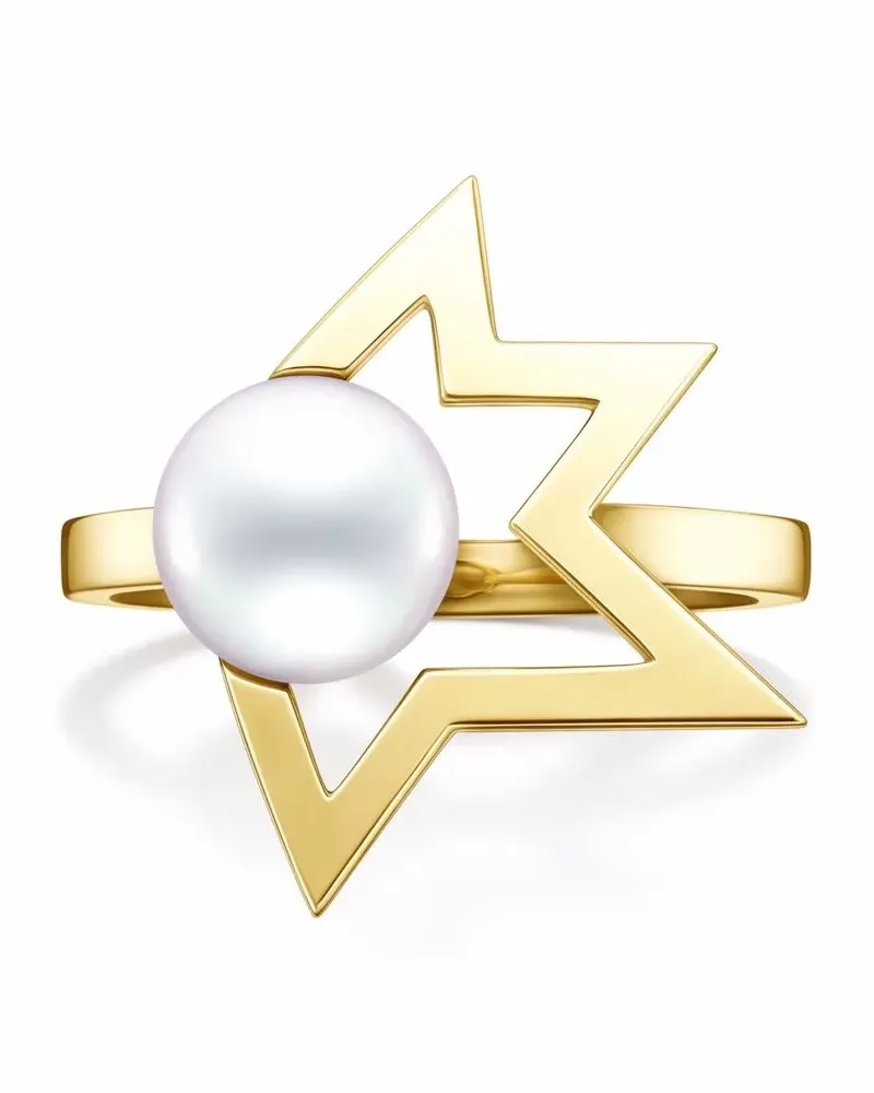 TASAKI 18kt Comet Plus Gelbgoldring mit Perle Gold