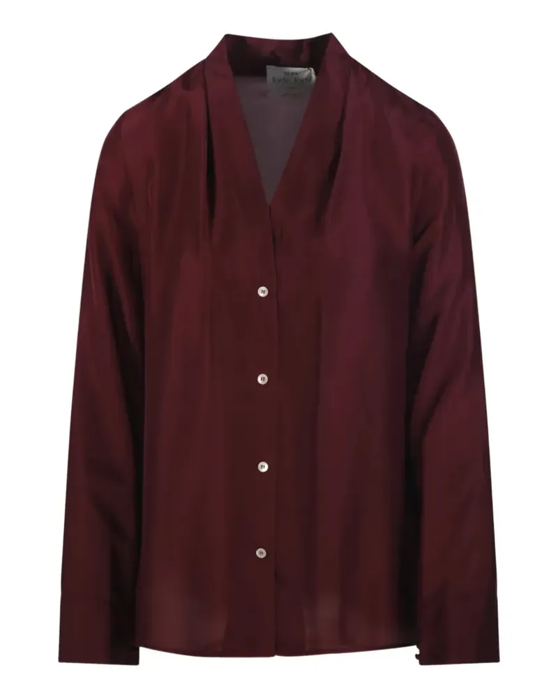 forte_forte v-neck silk shirt - Rot Rot