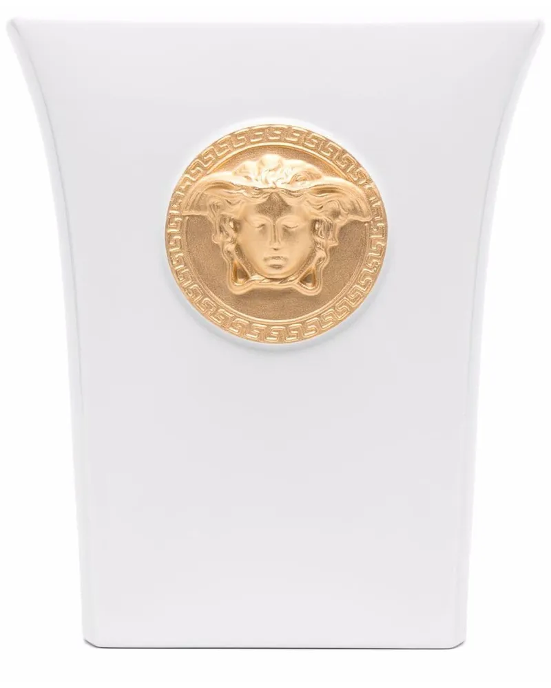 Versace Porzellanvase mit Medusa-Schild - Weiß Weiß