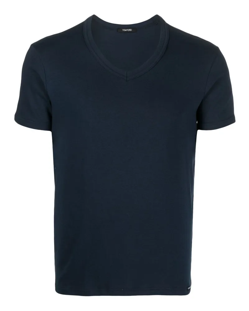 Tom Ford T-Shirt mit V-Ausschnitt - Blau Blau
