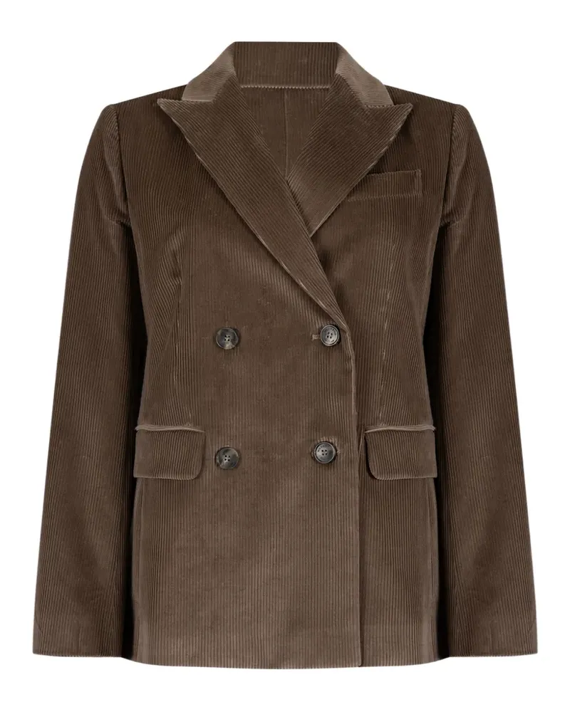 Max Mara Doppelreihiges Cordsakko - Braun Braun
