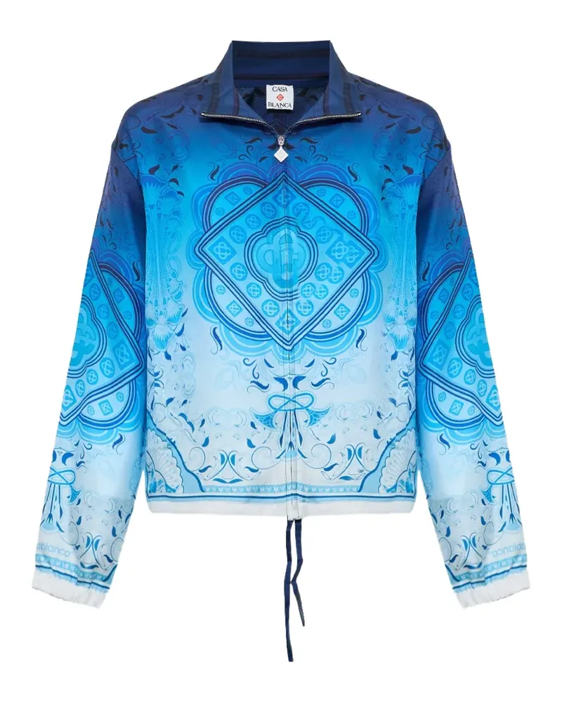 Casablanca Paris blue gradient Egyptian Rug silk track jacket - Blau Blau