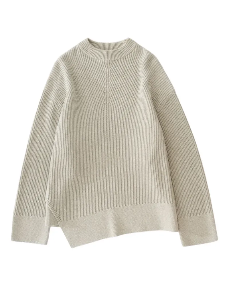 Studio Nicholson Gerippter Verda Pullover mit asymmetrischem Saum - Grau Grau