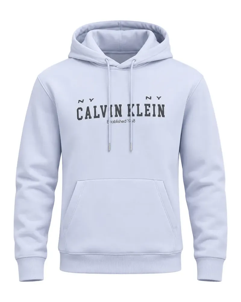 Calvin Klein logo-print cotton hoodie - Violett Violett