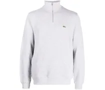 Fein geripptes Sweatshirt mit Stehkragen - Grau