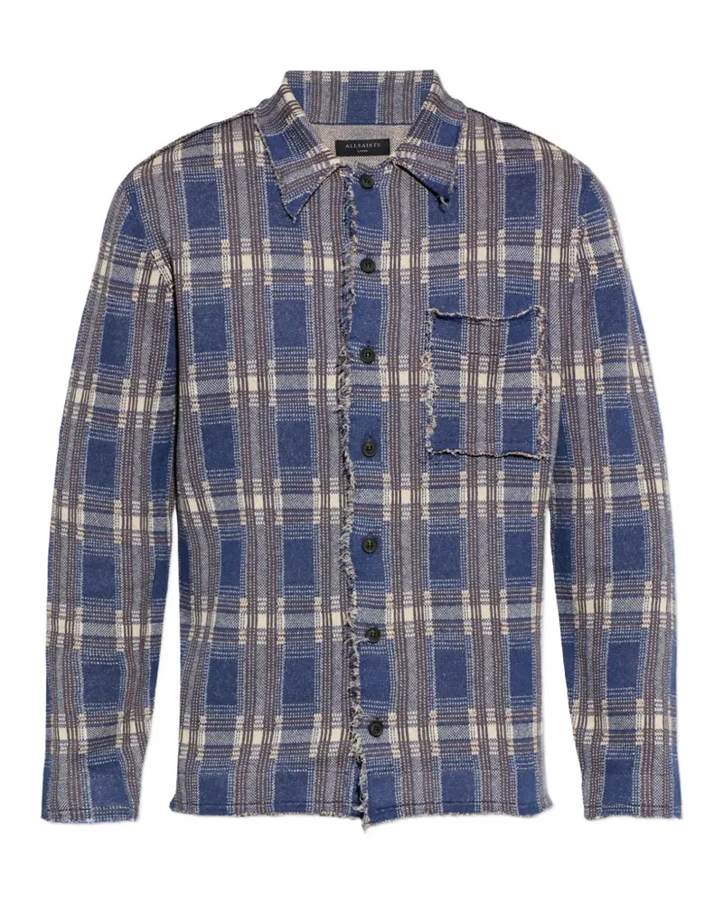 AllSaints Solmar Cardigan mit Karomuster - Blau Blau