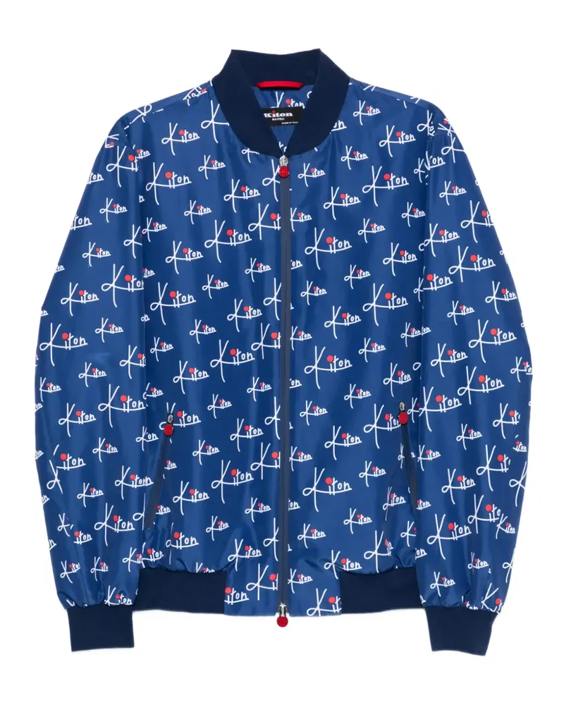 Kiton Jacke mit Print - Blau Blau
