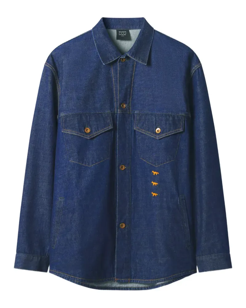 Kitsuné Jeanshemd mit Logo-Stickerei - Blau Blau