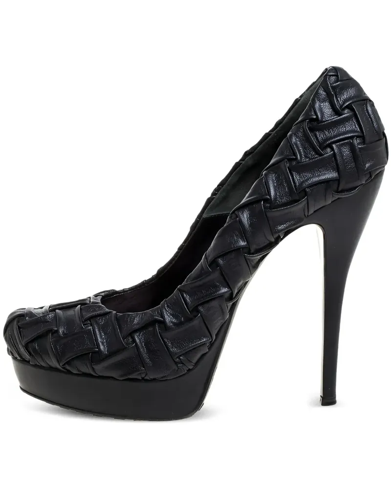 Loriblu Pre-owned Pumps aus gewebtem Leder 145mm - Schwarz Schwarz