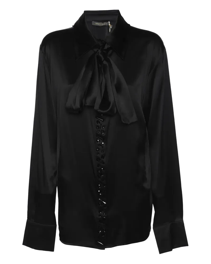 Marina Rinaldi Bluse mit Kristallen - Schwarz Schwarz