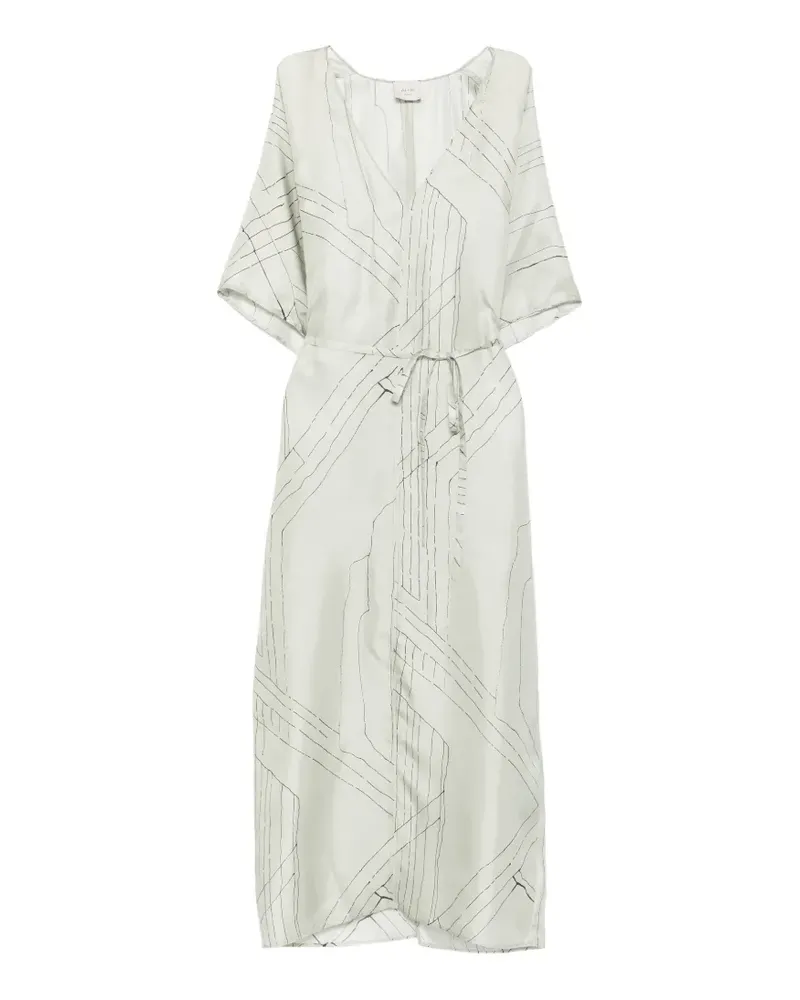 ALYSI abstract-print tie-waist midi dress - Grün Grün