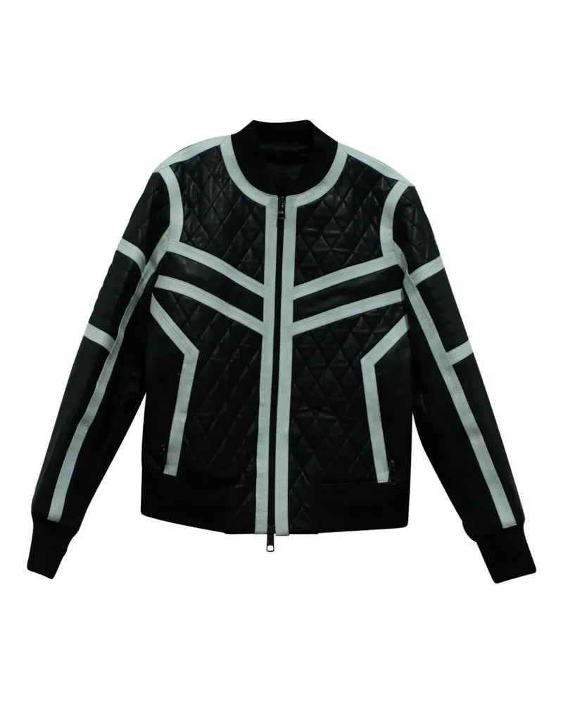 Neil Barrett diamond-quilted biker jacket - Schwarz Schwarz