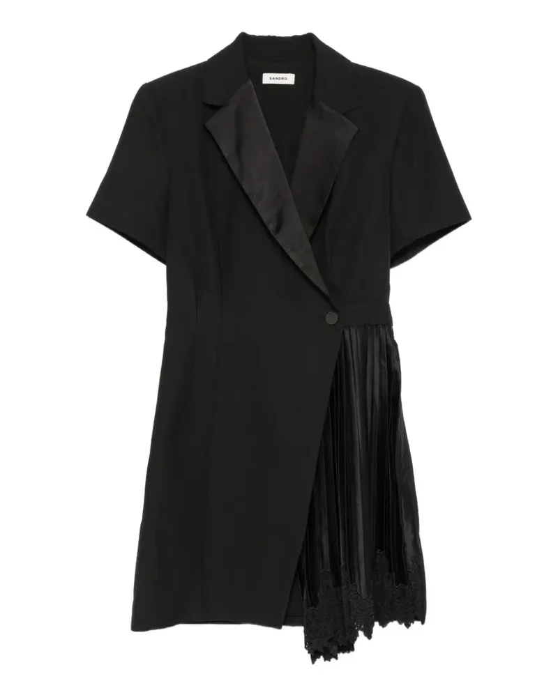 Sandro Minikleid mit Spitzenbesatz - Schwarz Schwarz