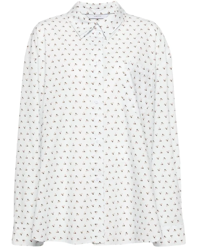 pushBUTTON Hemd mit grafischem Print - Blau Blau