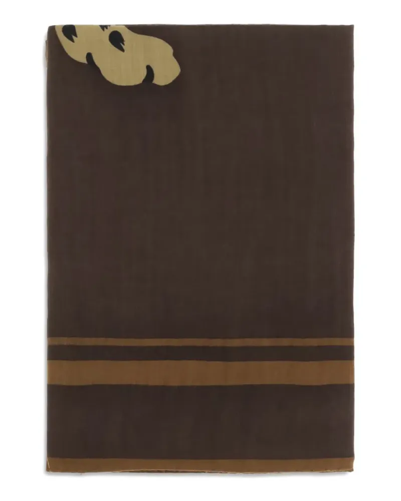 Saint Laurent Schal mit Leoparden-Print - Braun Braun