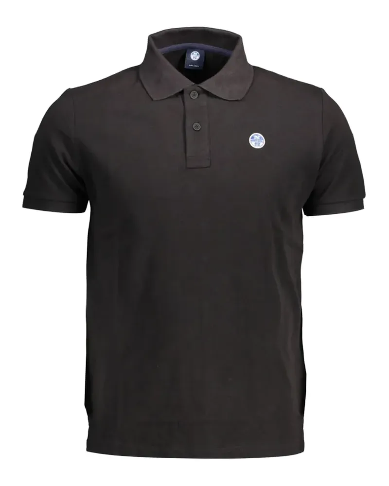 North Sails logo-patch polo shirt - Schwarz Schwarz