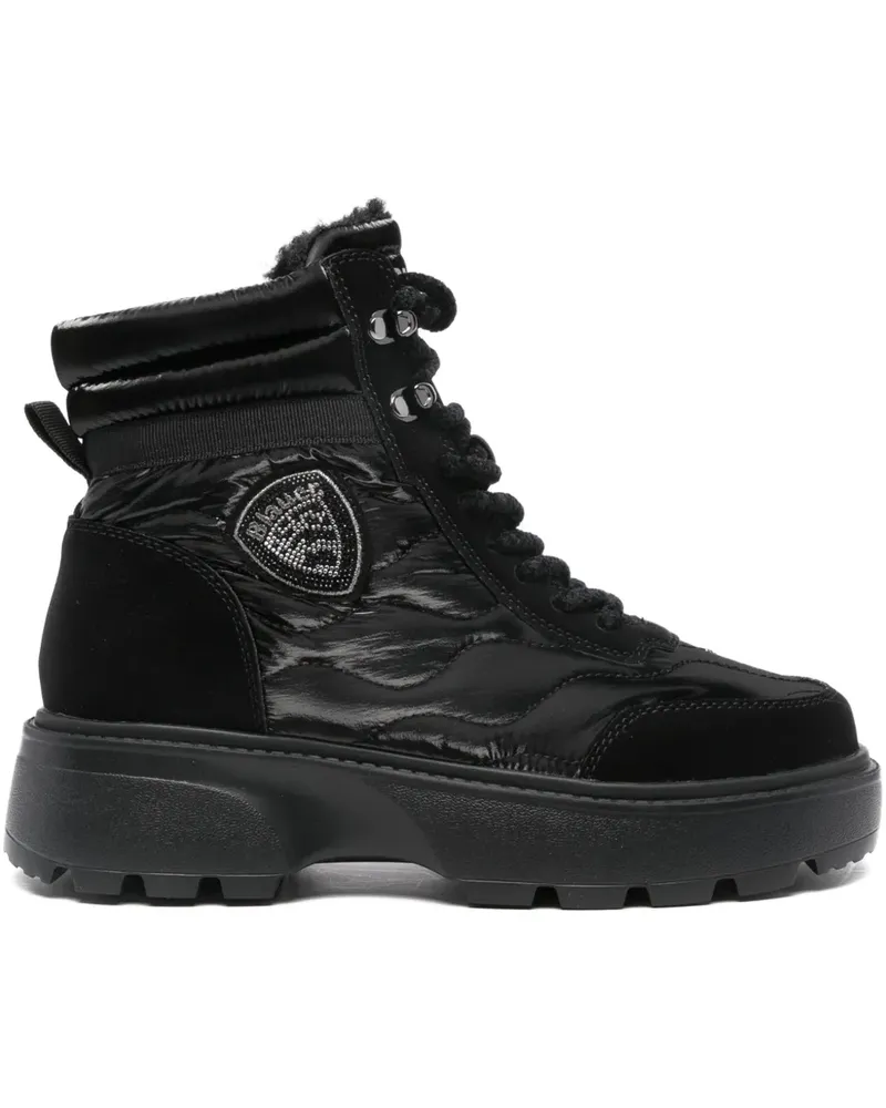 Blauer Gesteppte Stiefel - Schwarz Schwarz