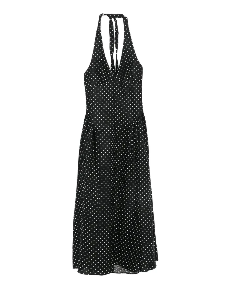 Faithfull The Brand La Cala polka-dot midi dress - Schwarz Schwarz