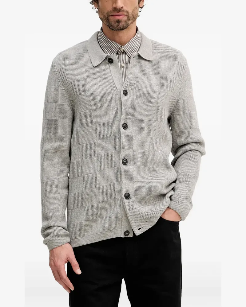 Barbour Falton check button cardigan - Grau Grau