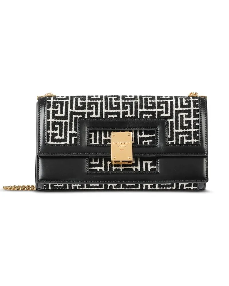 Balmain Schultertasche mit Monogramm - Schwarz Schwarz