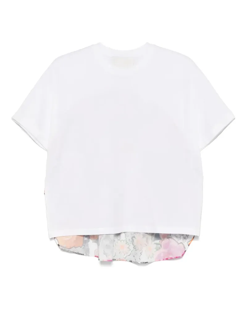 3.1 phillip lim T-Shirt mit Blumendetail - Weiß Weiß
