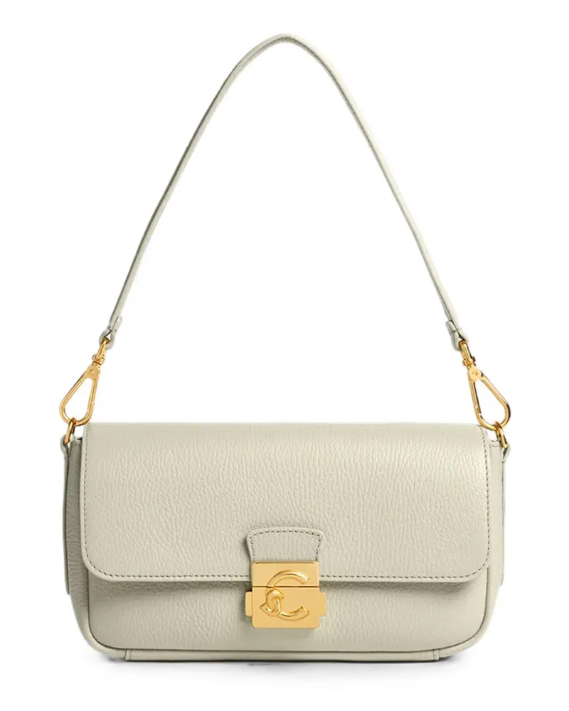 Coccinelle medium C-Me Lock logo-clasp shoulder bag - Nude Nude