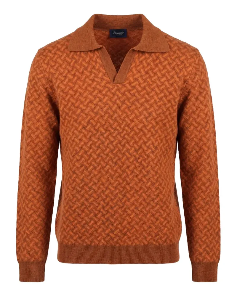 Drumohr  geometric-pattern cashmere sweater - Orange Orange