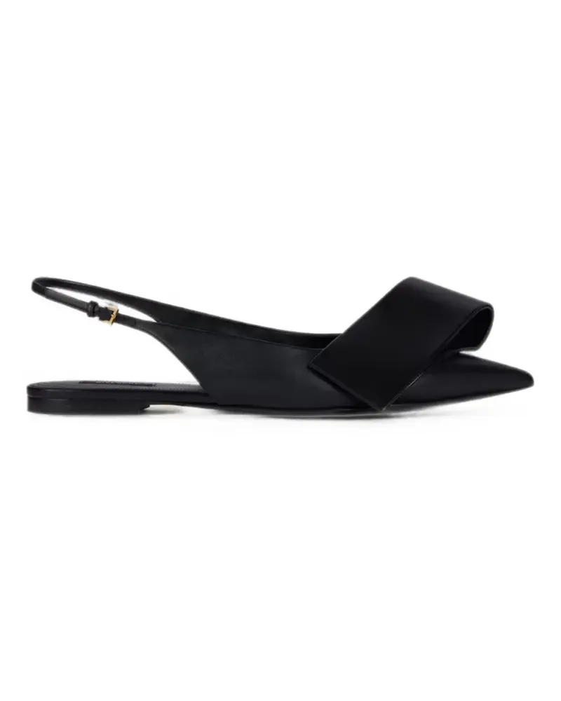 Givenchy twisted-ribbon flat slingbacks in leather - Schwarz Schwarz