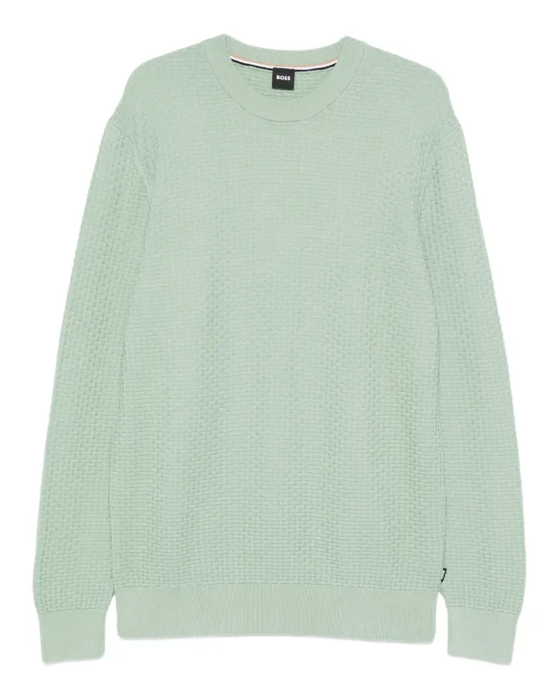 HUGO BOSS Texturierter Pullover - Grün Grün