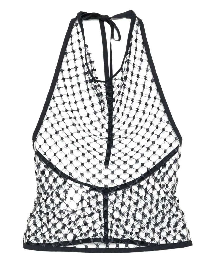 Christophe Lemaire Fishnet Neckholder-Top - Blau Blau