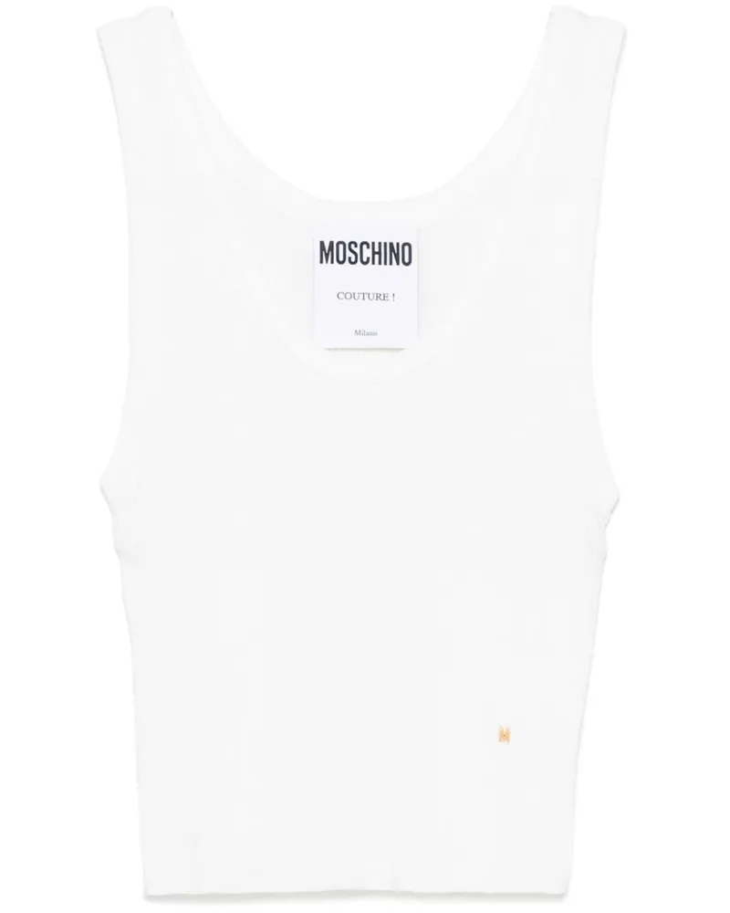 Moschino Gestricktes Oberteil mit Logo - Weiß Weiß