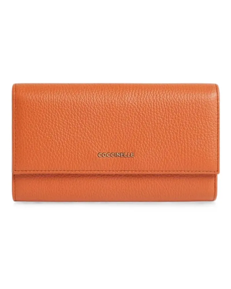 Coccinelle large Metallic leather wallet - Orange Orange