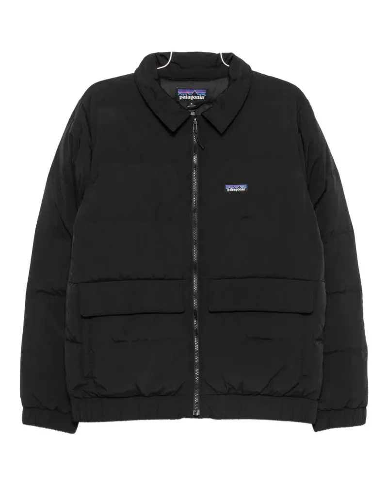 Patagonia quilted logo-patch jacket - Schwarz Schwarz