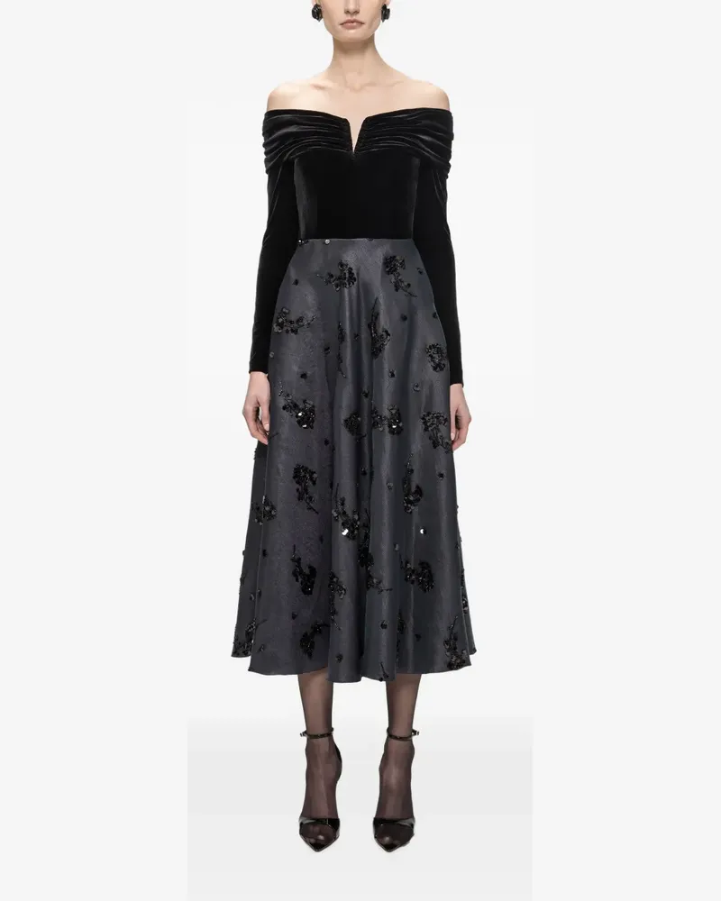 NISSA off-shoulder embellished mini dress - Blau Blau