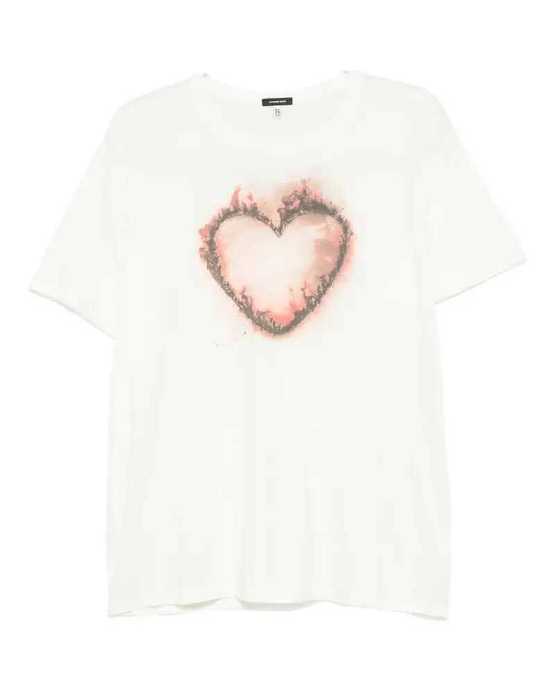 R13 heart-print T-shirt - Schwarz Schwarz