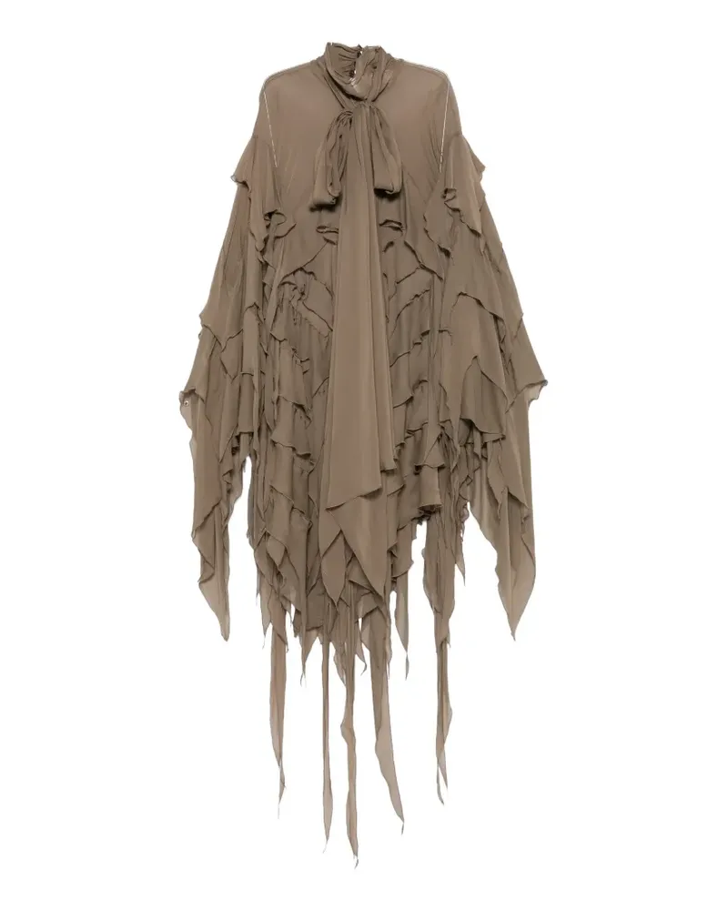 Blumarine ruffled pussy-bow dress - Braun Braun