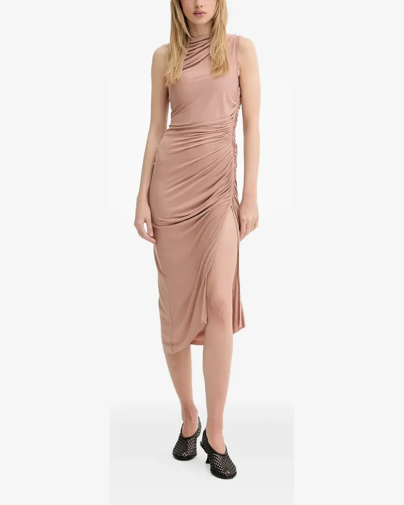 Rick Owens Lilies draped ruched midi dress - Rosa Rosa