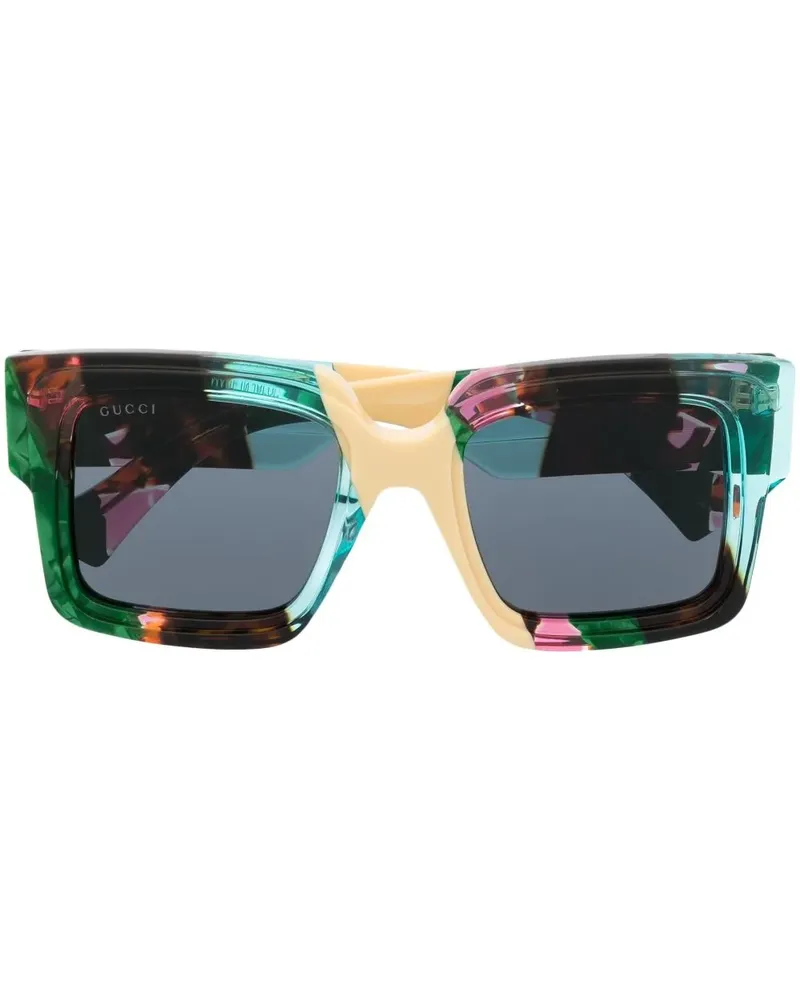 Gucci Eckige Sonnenbrille - Mehrfarbig Mehrfarbig