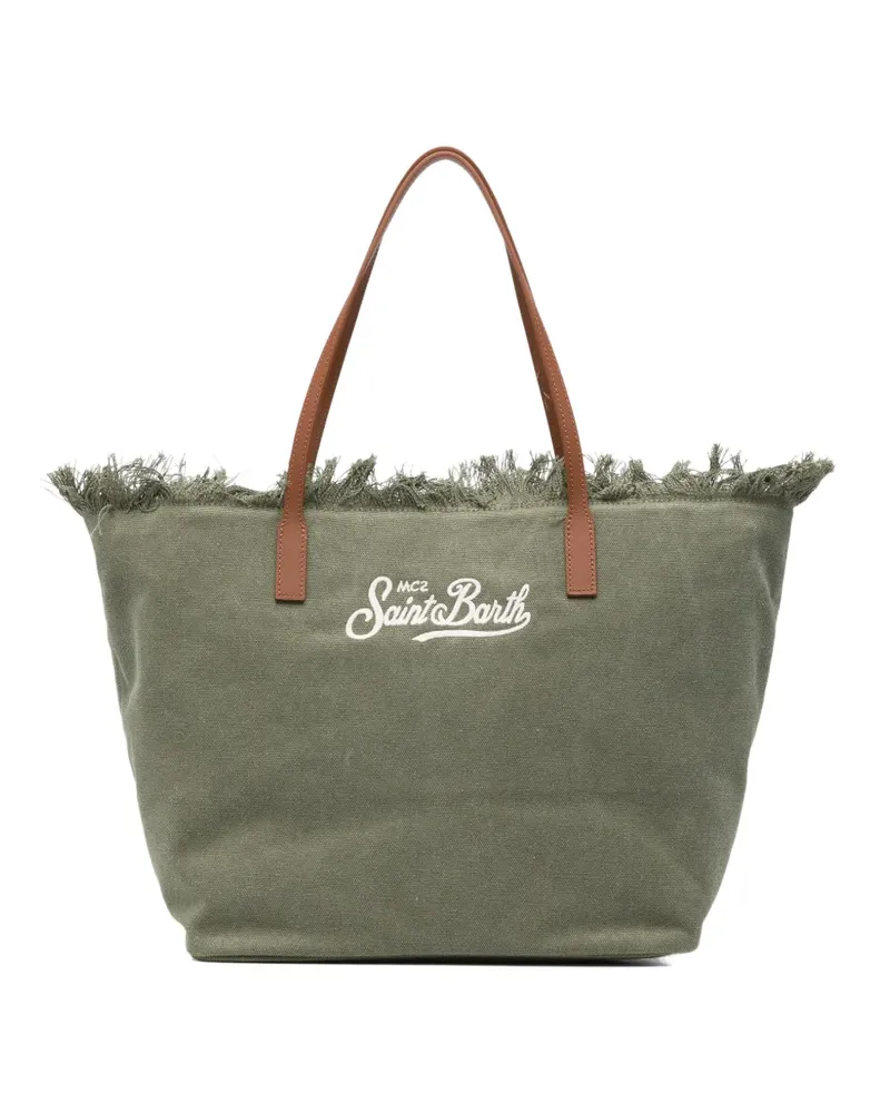 MC2 Saint Barth City Tote Bag mit Fransen - Grün Grün