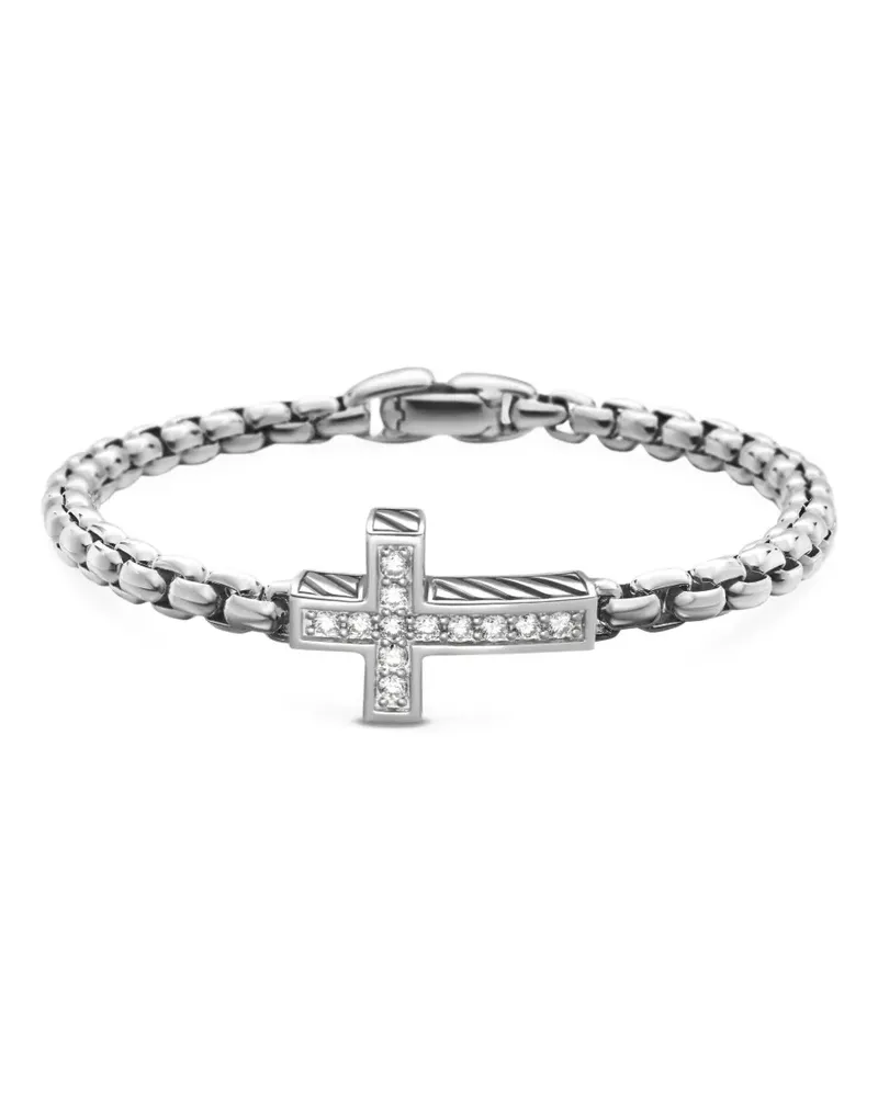 David Yurman Cross Armband mit Diamanten - Silber Silber