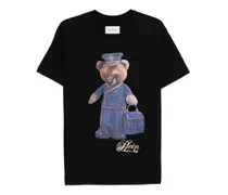 T-Shirt mit Teddy-Print - Schwarz