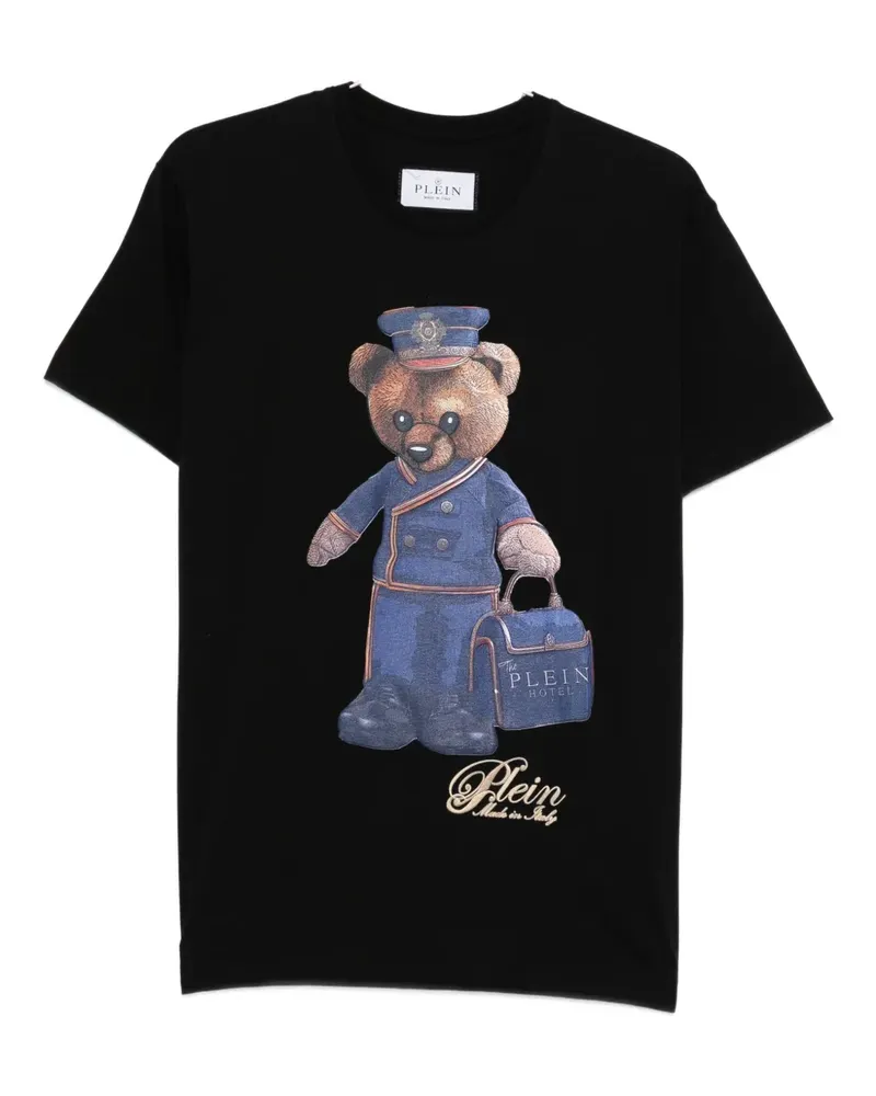 Philipp Plein T-Shirt mit Teddy-Print - Schwarz Schwarz