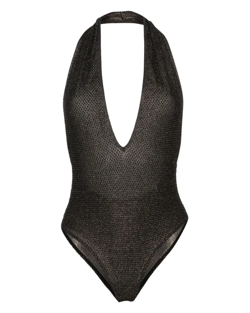 Palm Angels Lurex-Badeanzug mit V-Ausschnitt - Schwarz Schwarz