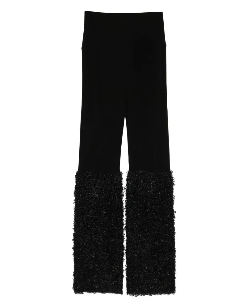 Norma Kamali Leggings mit Faux-Fur-Einsätzen - Schwarz Schwarz