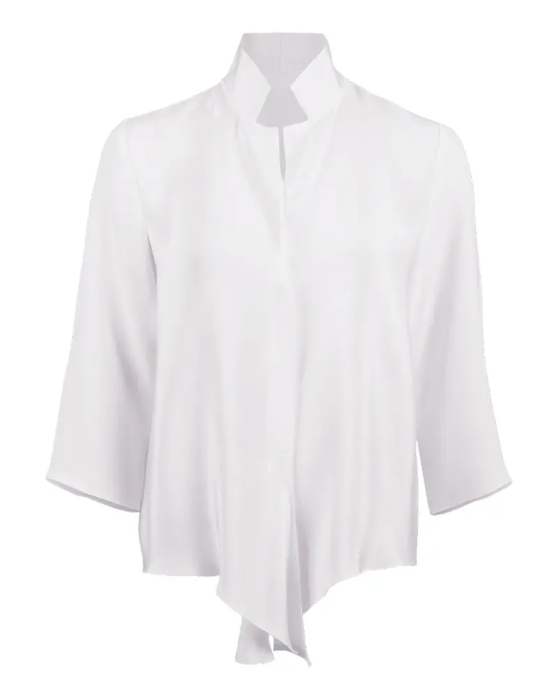 Peter Cohen Seidenbluse mit Volants - Weiß Weiß