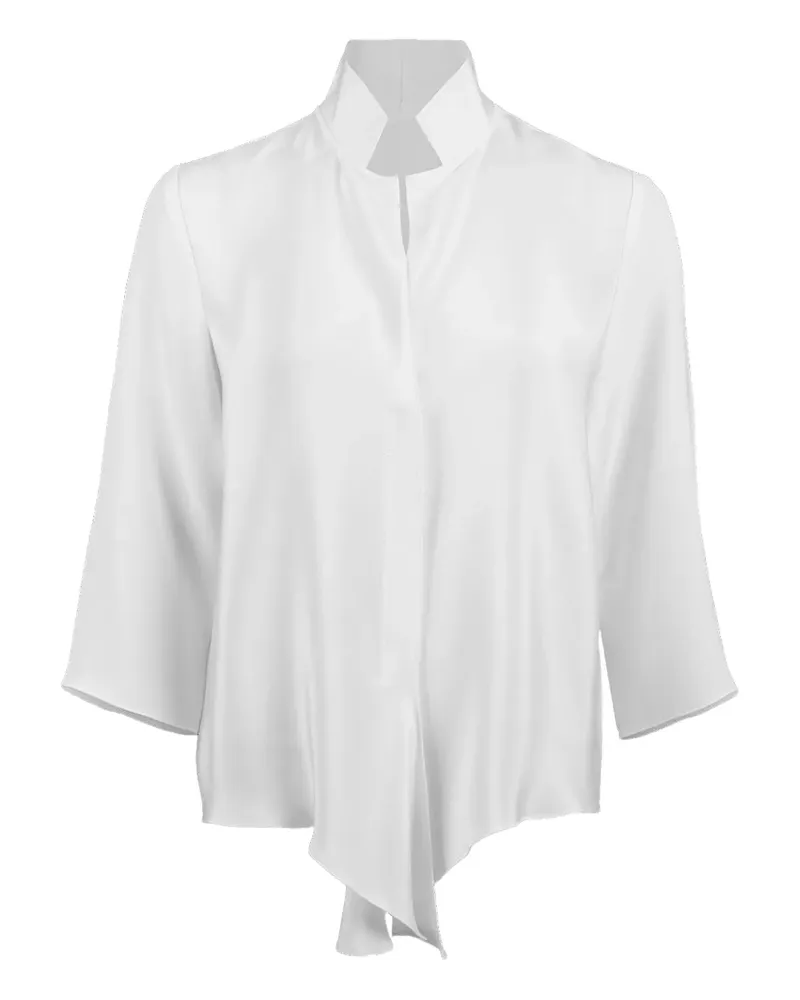 Peter Cohen Seidenbluse mit Volants - Weiß Weiß