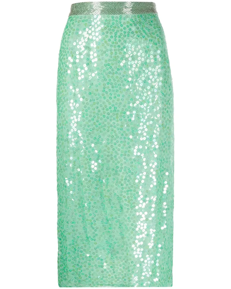 ATTICO Bleistiftrock mit Pailletten - Grün Grün