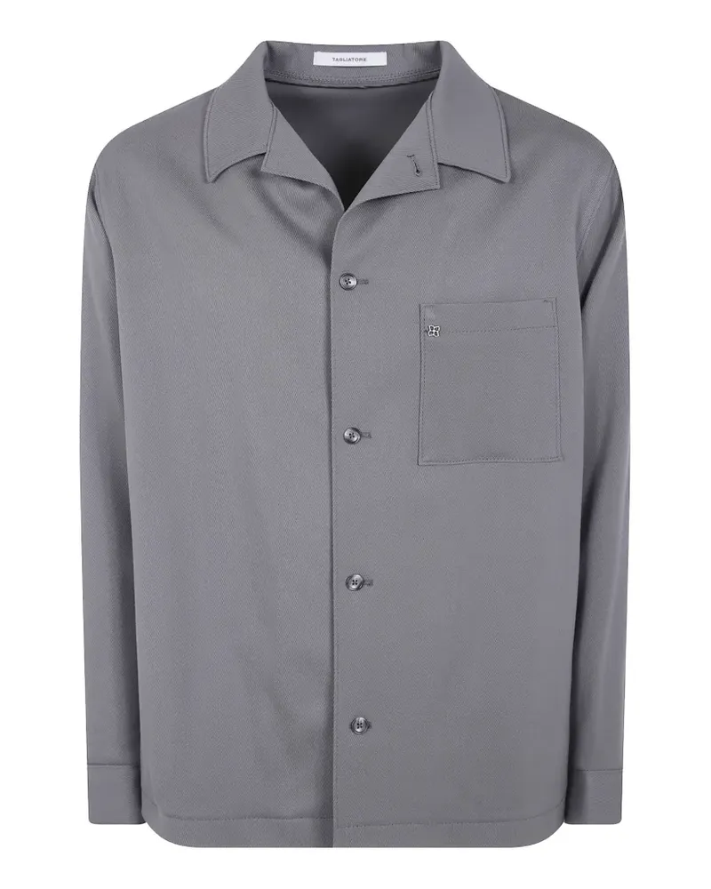 Tagliatore Wollhemd mit Logo-Schild - Grau Grau